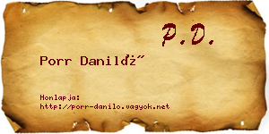 Porr Daniló névjegykártya
